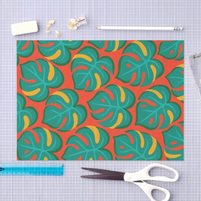 Papel De Seda Padrão Tropical Festa (Arte )