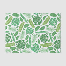 Papel De Seda Padrão tropical moderno de folhas verdes