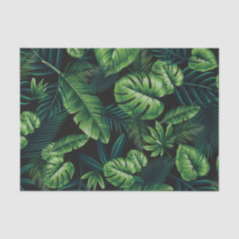 Papel De Seda Padrão tropical preto