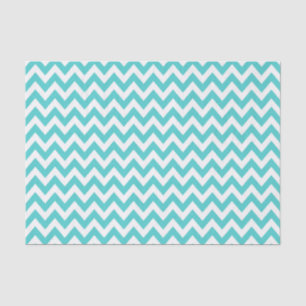 Papel De Seda Padrão Turquesa ZigZag / Chevron