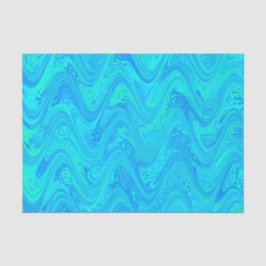 Papel De Seda Padrão Verde Azul Marbling