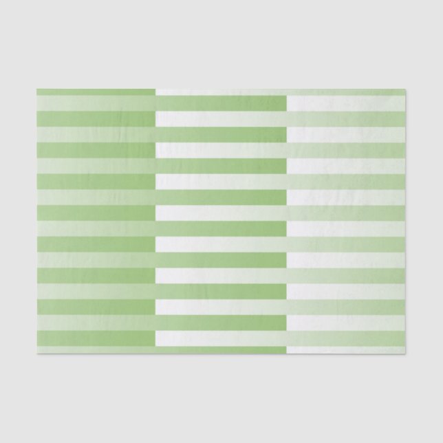 Papel De Seda Padrão verde branco riscado (Frente )