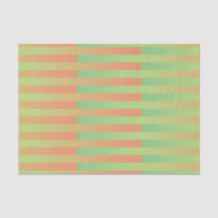 Papel De Seda Padrão verde laranja riscado