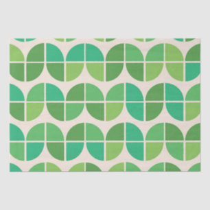 Papel De Seda Padrão Verde Lima Menta Abstrato Meados do Século