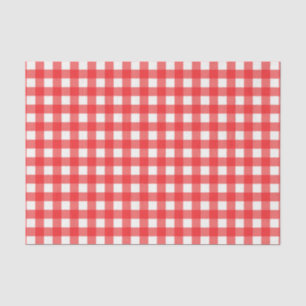Papel De Seda Padrão Verificado do Classic Cafe Red Gingham