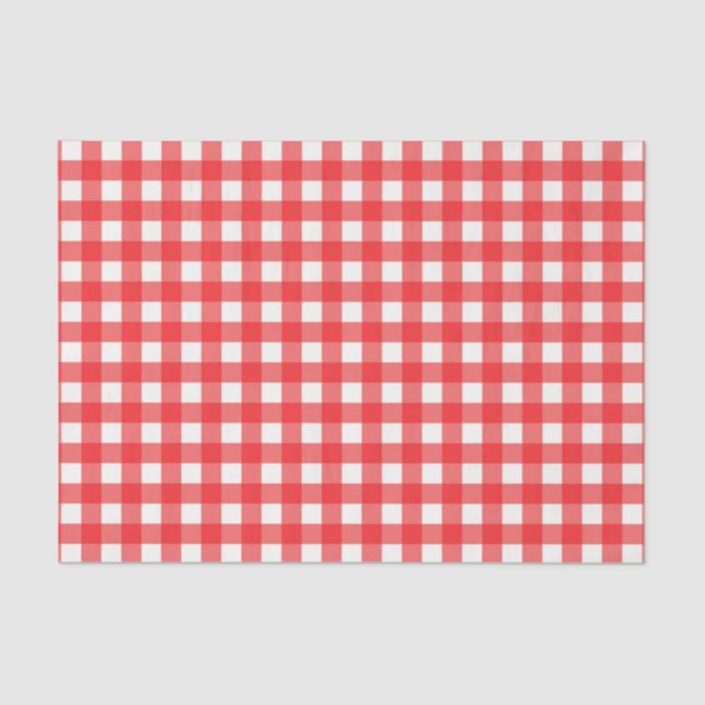 Papel De Seda Padrão Verificado do Classic Cafe Red Gingham (Frente )