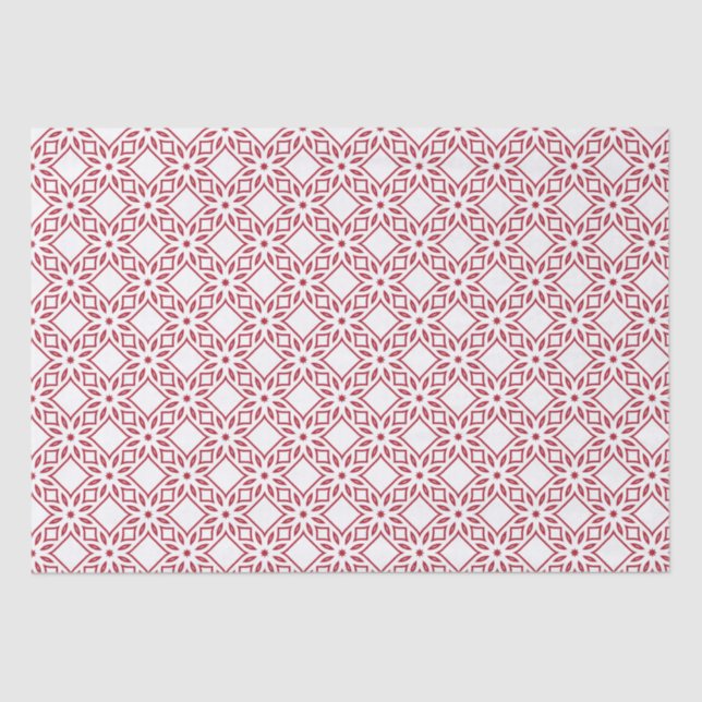Papel De Seda Padrão Vermelho e Branco Natal (Frente )