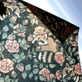 Papel De Seda Padrão Vintage Dusty Rosa Raccoons