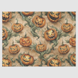 Papel De Seda Padrão Vintage Halloween Jack-O-Lantern