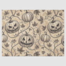 Padrão Vintage Halloween Pumpkin Vine