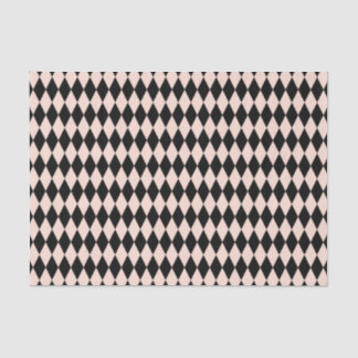 Papel De Seda Padrão Vintage Pink e Black Harlequin