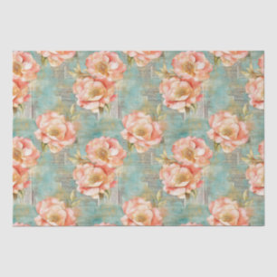 Papel De Seda Padrão Vintage Watercolor Floral Abstrato (18)