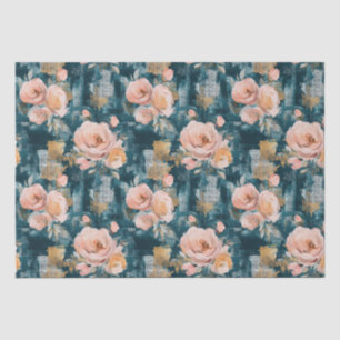 Papel De Seda Padrão Vintage Watercolor Floral Abstrato (3)