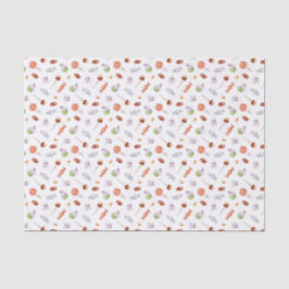 Papel De Seda Padrão Whimsical Halloween Candy and Skulls