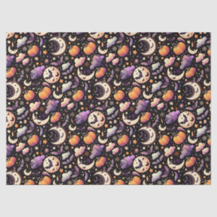 Papel De Seda Padrão Whimsical Halloween Night Sky