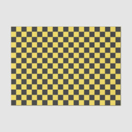 Papel De Seda Padrão xadrez amarelo e preto