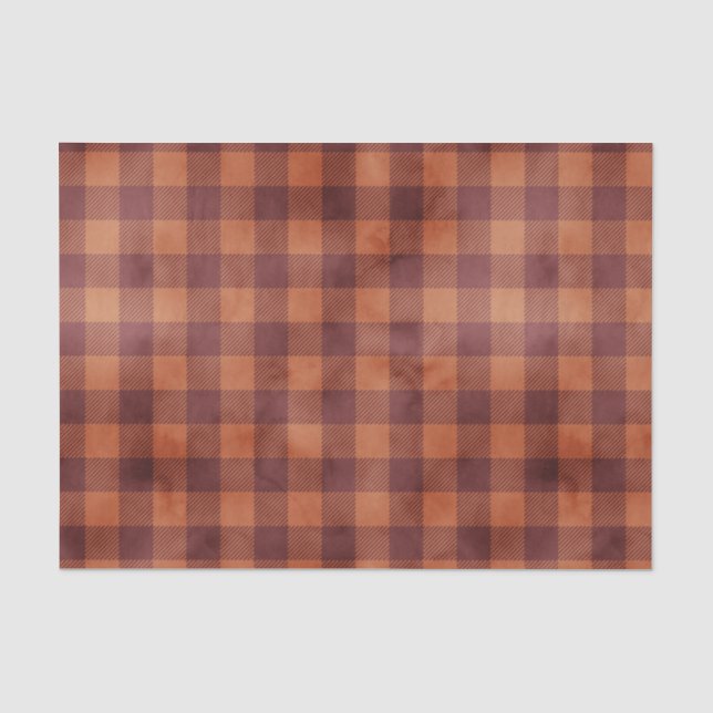 Papel De Seda Padrão Xadrez Casa de Campo Rústica (Frente )