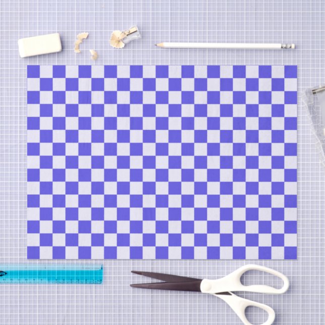 Papel De Seda padrão xadrez creme de mirtilo (Arte )