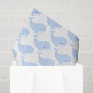 Papel De Seda padrão xadrez de amantes de baleias fofas
