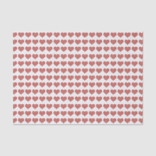 Papel De Seda Padrão xadrez de Corações Vermelhos