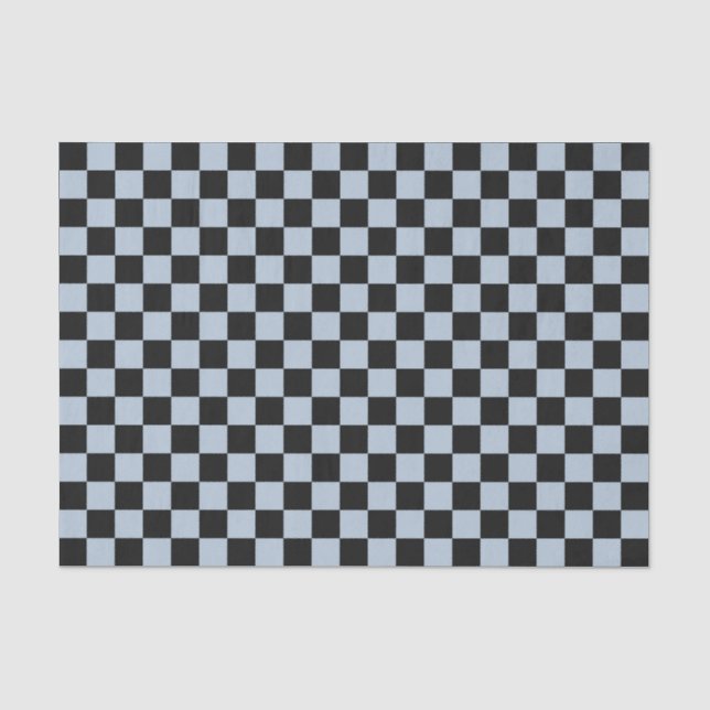 Papel De Seda Padrão xadrez de gelo preto (Frente )