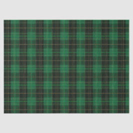 Papel De Seda Padrão Xadrez de Natal de Inverno Verde Festivo