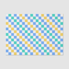 Papel De Seda padrão xadrez diagonal dia de praia