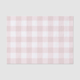 Papel De Seda Padrão Xadrez Escocês Rosa Bege Claro Impresso