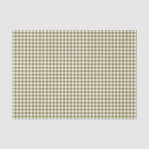 Papel De Seda Padrão Xadrez Ginga Verde Oliva Retro Fofo