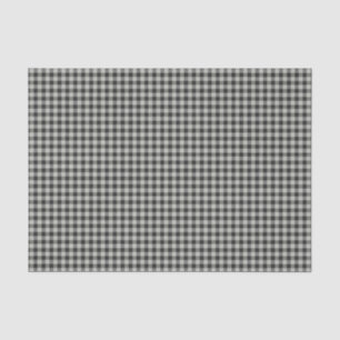 Papel De Seda Padrão Xadrez Gingham Preto e Cinza Retro Elegante