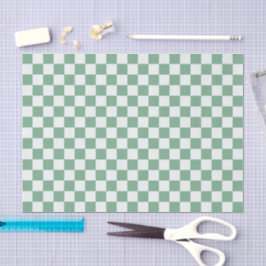Papel De Seda Padrão xadrez nevoeiro de eucalipto