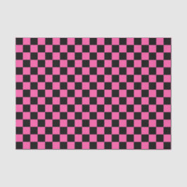 Papel De Seda Padrão xadrez preto e rosa