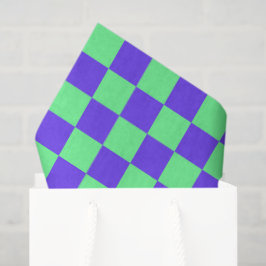 Papel De Seda Padrão Xadrez Roxo e Verde