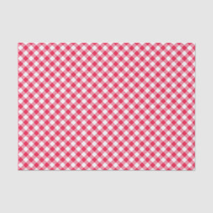 Papel De Seda Padrão Xadrez Vermelho e Branco Clássico Rústico