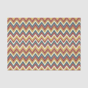 Papel De Seda Padrão Xadrez Ziguezague Chic Boho Vibrante Colori