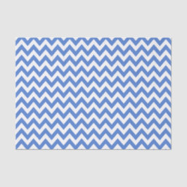 Papel De Seda Padrão ZigZag Azul / Chevron