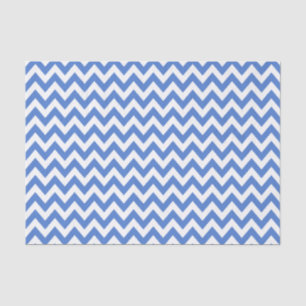 Papel De Seda Padrão ZigZag Azul / Chevron