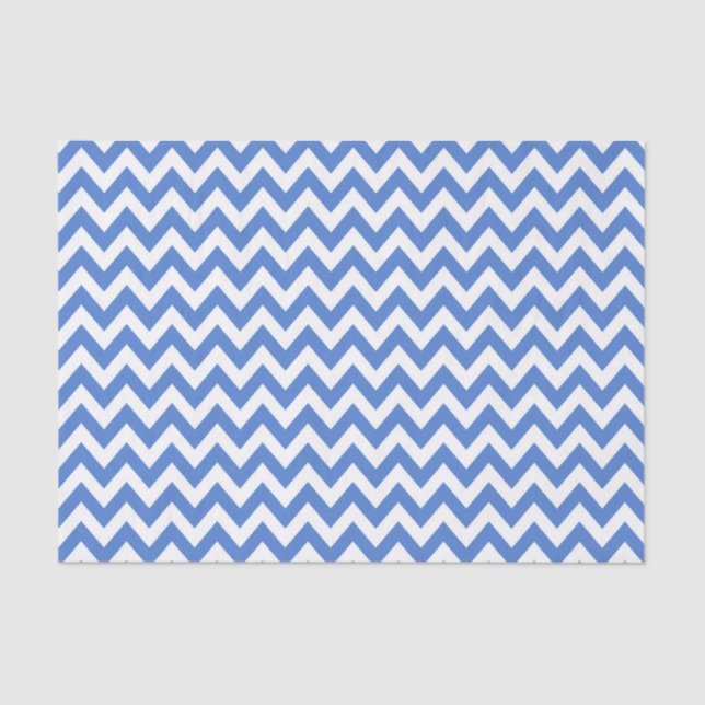 Papel De Seda Padrão ZigZag Azul / Chevron (Frente )