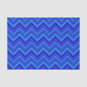 Papel De Seda Padrão zigzag de faixas azuis