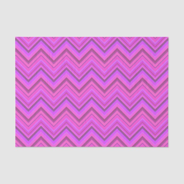 Papel De Seda Padrão zigzag de listras rosa (Frente )