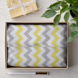 Papel De Seda Padrão Zigzag, Padrão Chevron, Amarelo, Cinza
