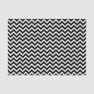 Papel De Seda Padrão Zigzag Preto e Branco