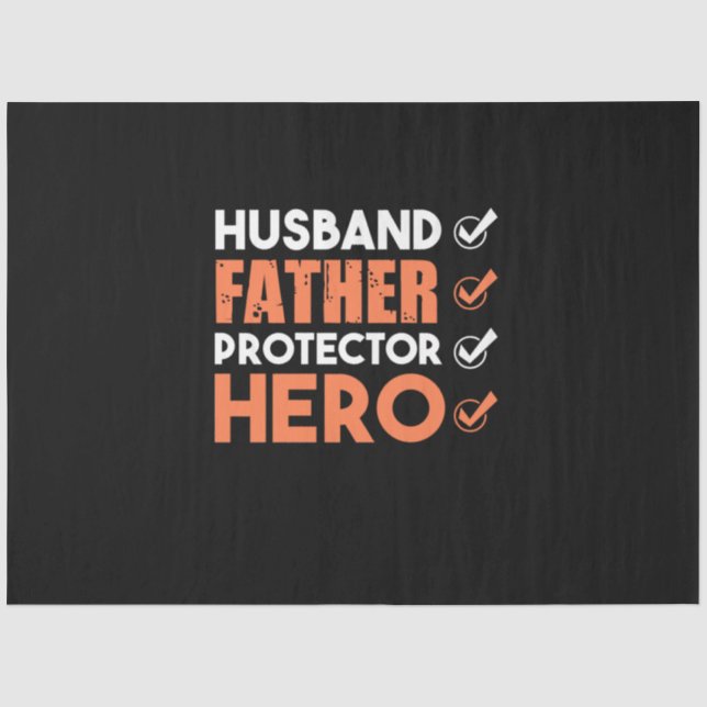 Papel De Seda Padre Gift | Marido Padre Hero (Frente )