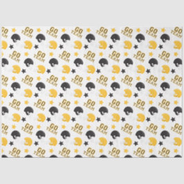 Papel De Seda Padrões Americanos de Futebol Amarelo e Negro