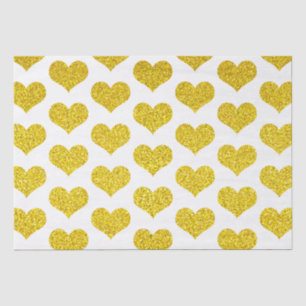 Papel De Seda Padrões Coração Dourado Brilhante Casamentos Feria