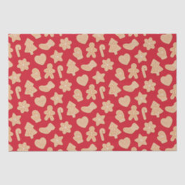 Papel De Seda Padrões de biscoitos de pão doce de Natal