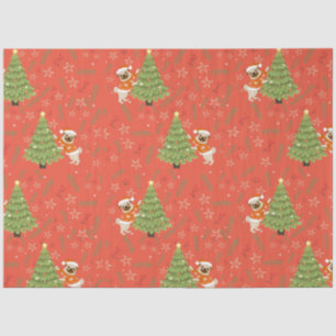 Papel De Seda Padrões de cachorro e árvores de Natal