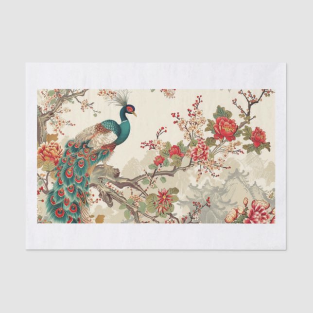 Papel De Seda Padrões de Chinoiserie7 (Frente )