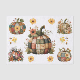 Papel De Seda Padrões de Colcha Vintage Fofos em Abóboras Florai