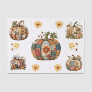 Papel De Seda Padrões de Colcha Vintage Fofos em Abóboras Florai